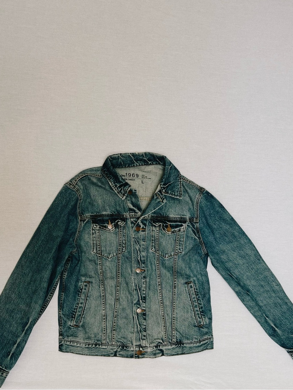 GAP Men’s Blue Denim Military-Style Jacket
